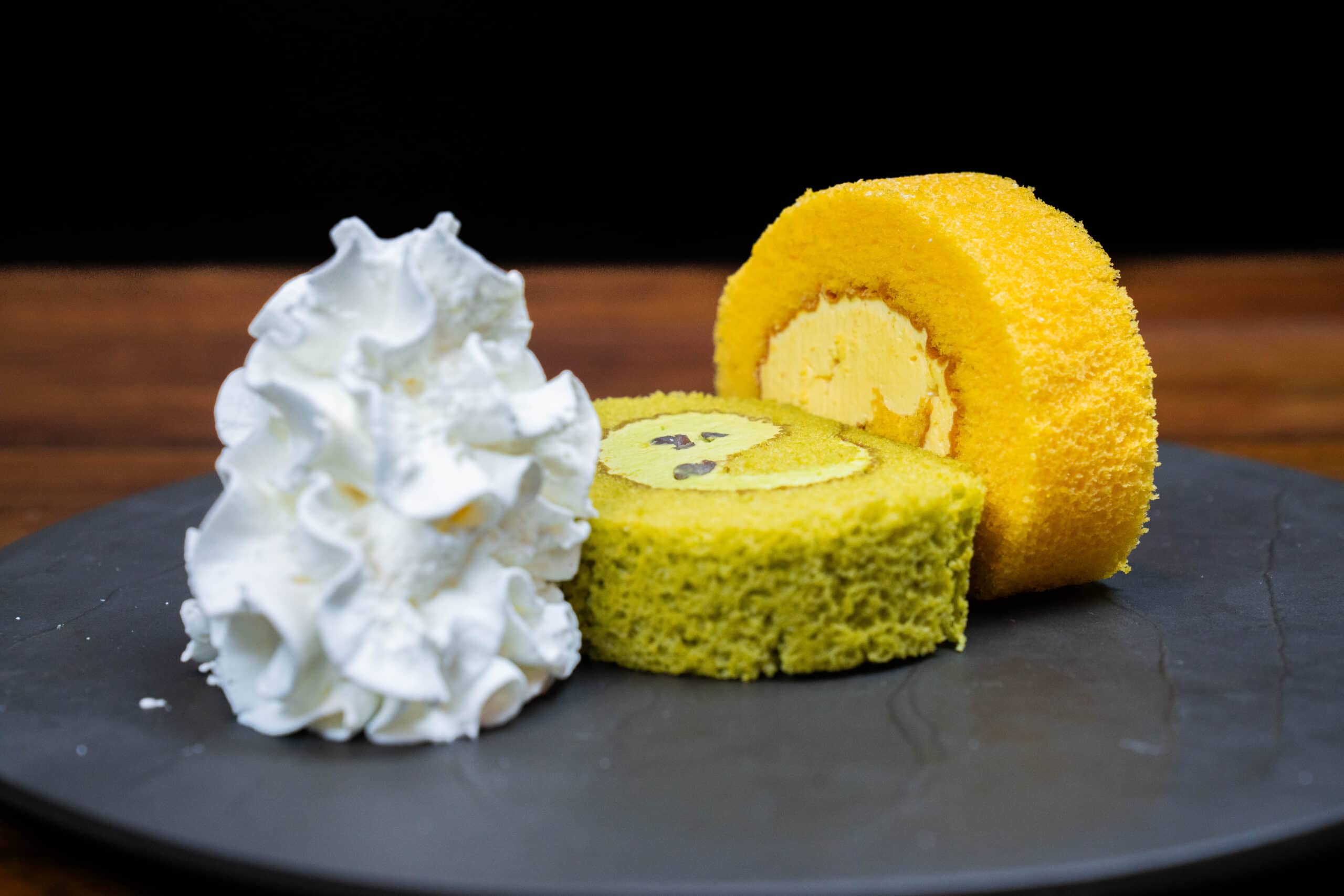 Japanese Swiss Roll Cake with whipped cream