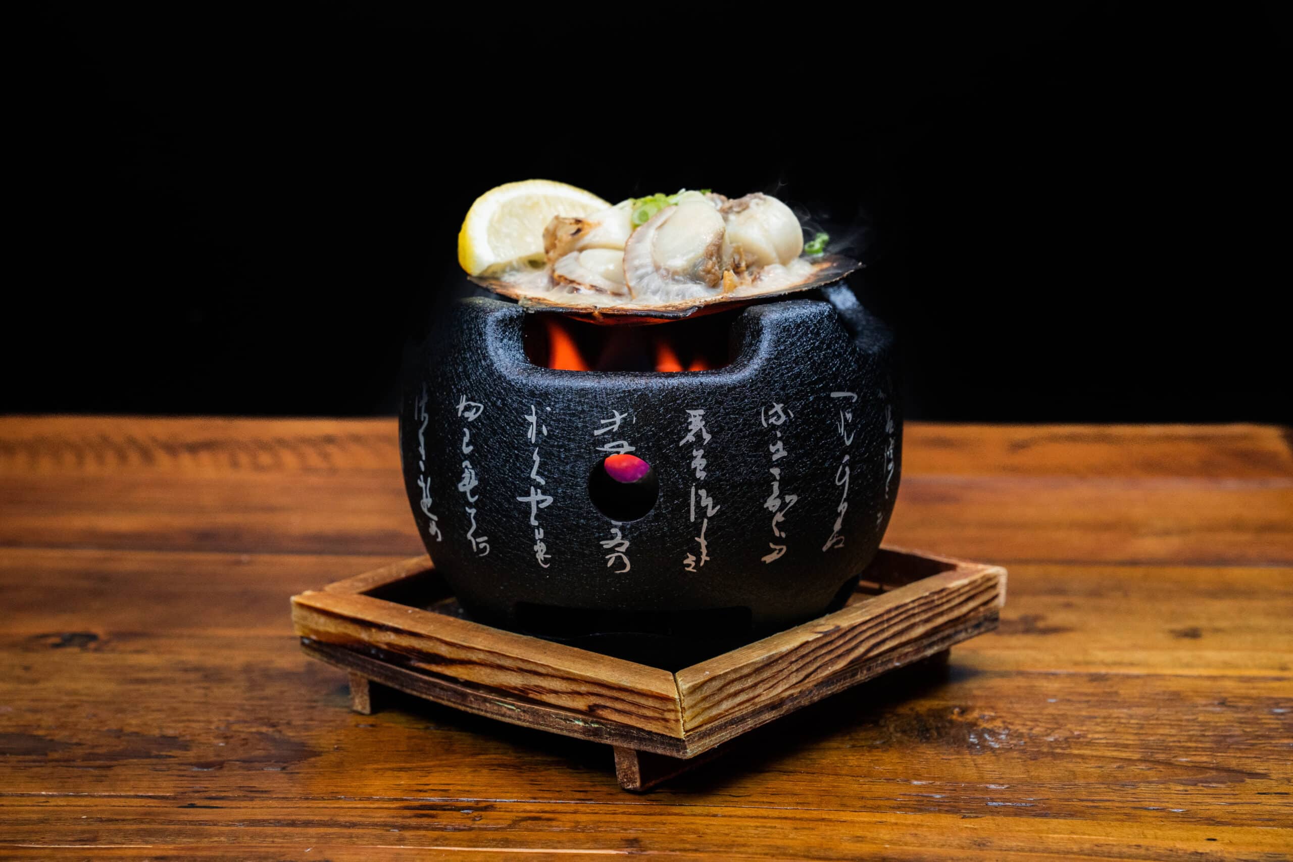 Table-Grilled Scallops at Tori Jiro Boston