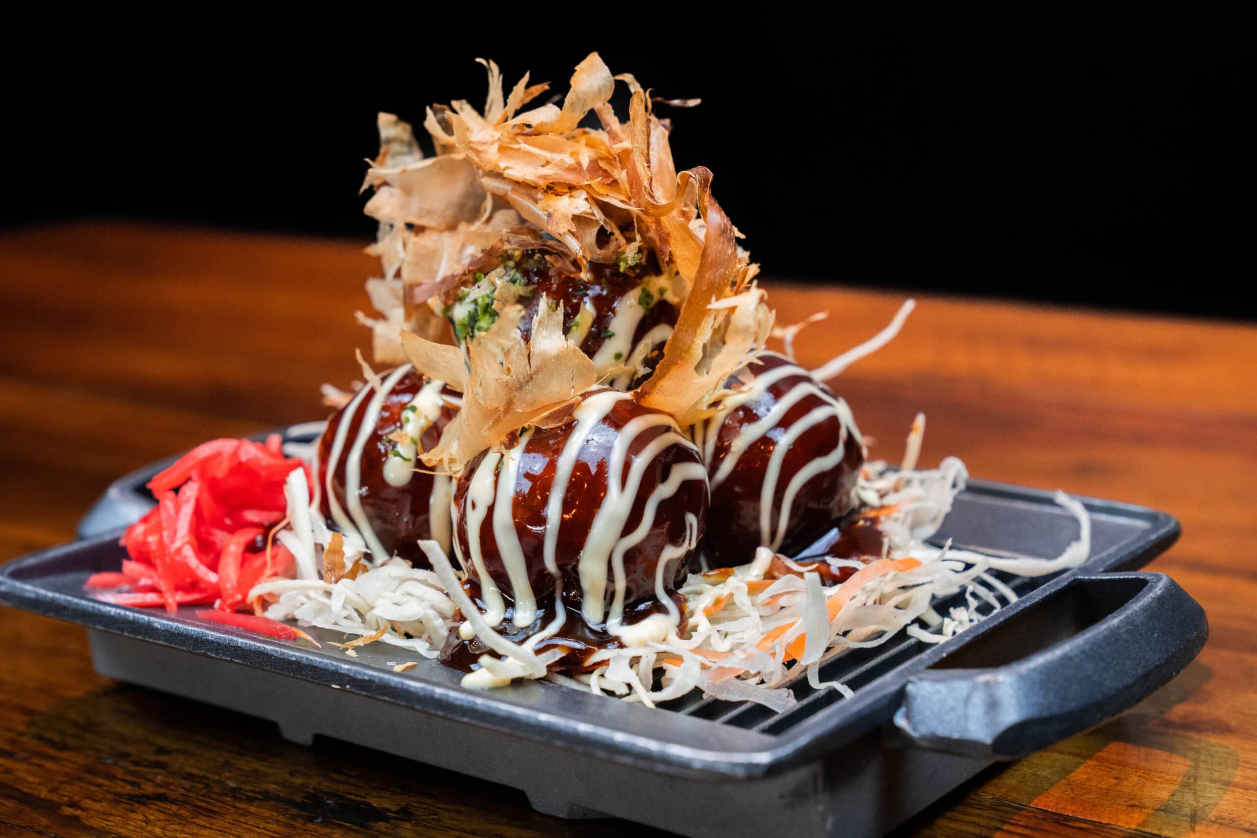 Octopus meatball ornately plated 